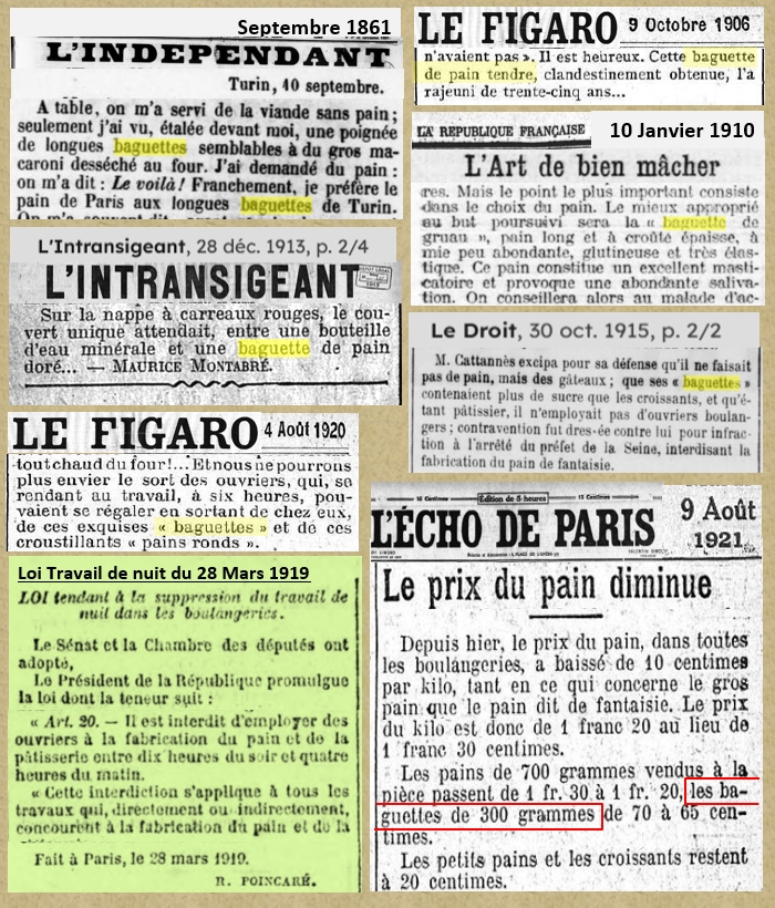 origine baguette de pain en 1921