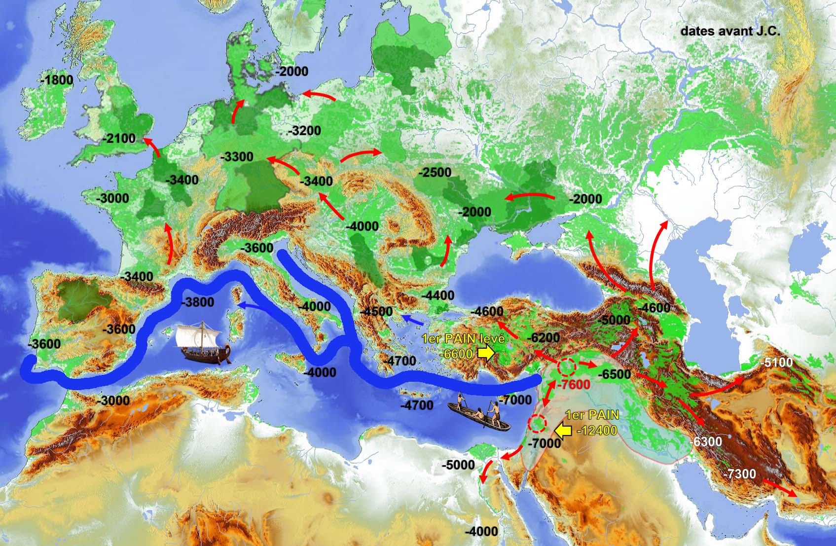 Migration des cultivateurs �leveurs depuis le croissant fertile � travers le monde pendant le n�olithyque